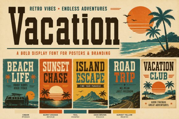Discover the Retro Charm of Vacation Font