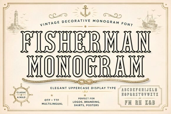Fisherman Monogram: Vintage Charm for Modern Design