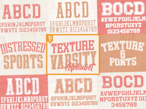 Texture Varsity Alphabet: A Vintage Font with Modern Edge